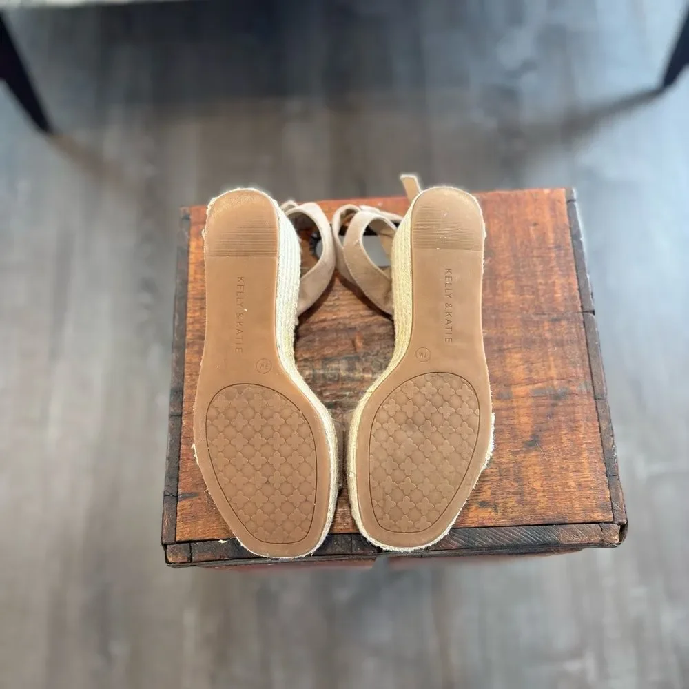 Kelly & Katie Faydrena Espadrille Wedge Sandal Open Toe Ankle Strap 7